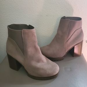 Grey Chunky Heeled Boots